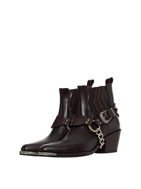 Brown leather cowboy boots, 1