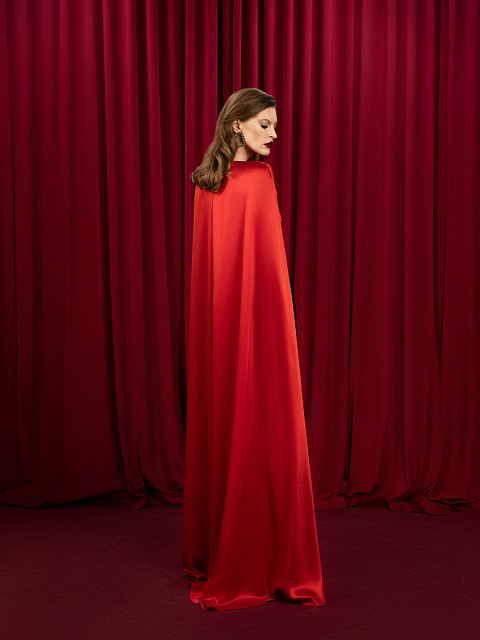 Black & Red Silk Maxi Dress, 9