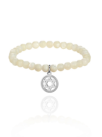 Silver & Mother of Pearl Beaded Bracelet, 1