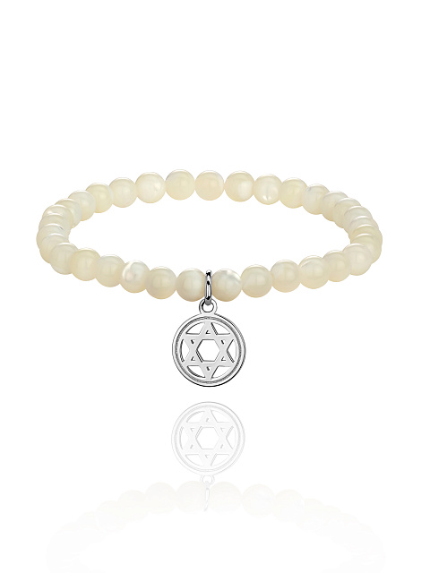 Silver & Mother of Pearl Beaded Bracelet, 1