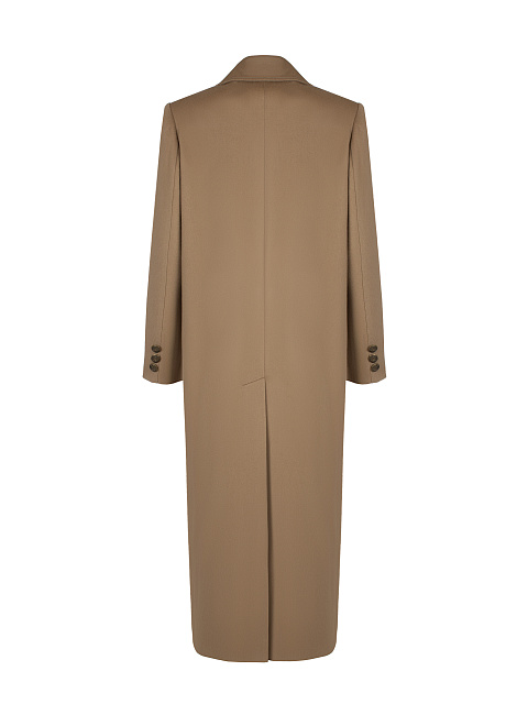Beige Wool Double-Breasted Coat, 2