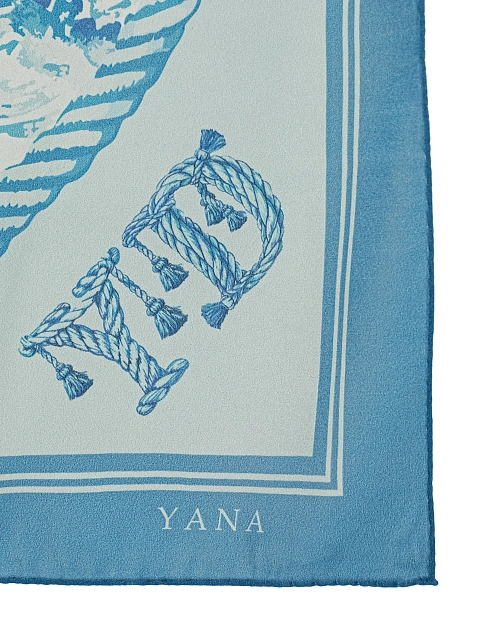 White and blue silk scarf with anchor, 4