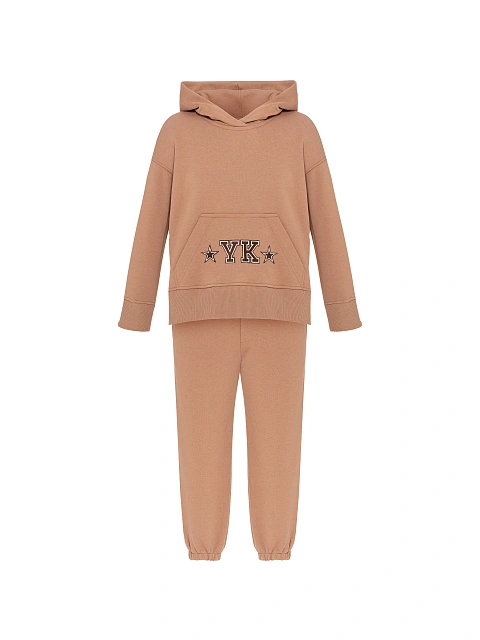 Kid's Brown "YK" Embroidered Jersey Tracksuit, 1 Kid's Brown "YK" Embroidered Jersey Tracksuit, 1