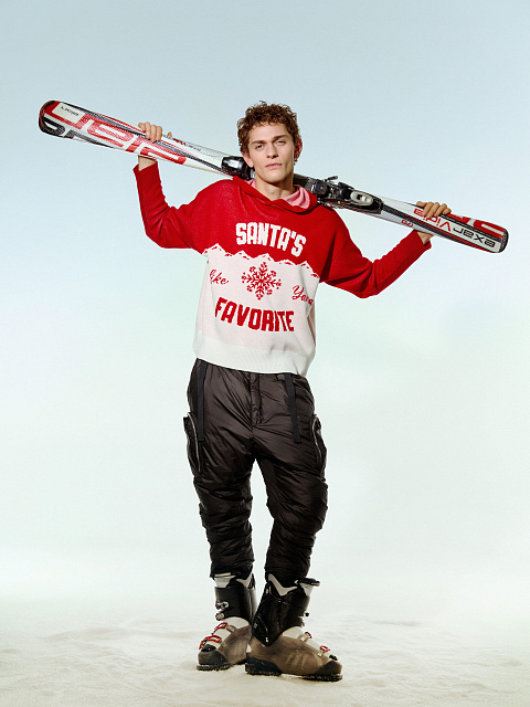 Red & White Santa's Favorite Hooded Sweater, 5