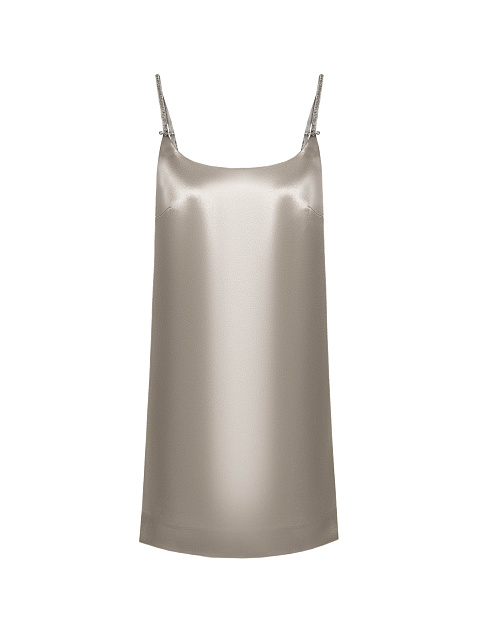 Silver satin mini dress, 1 Silver satin mini dress, 1