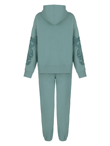Mint Green Dragon Embroidered Jersey Suit, 2
