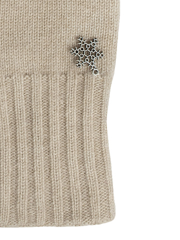 Beige Cashmere Mittens, 2