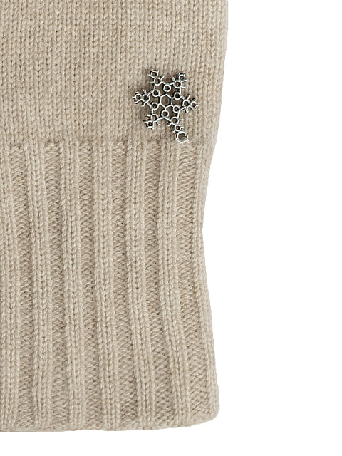 Beige Cashmere Mittens, 2