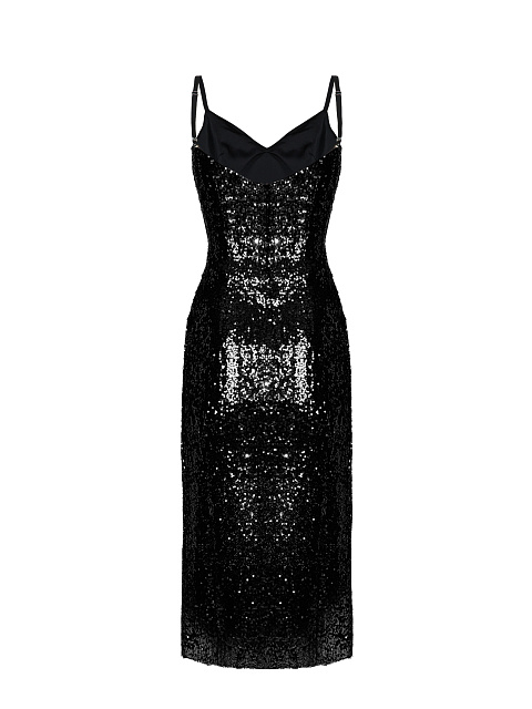 Black Sequined Midi Dress, 2