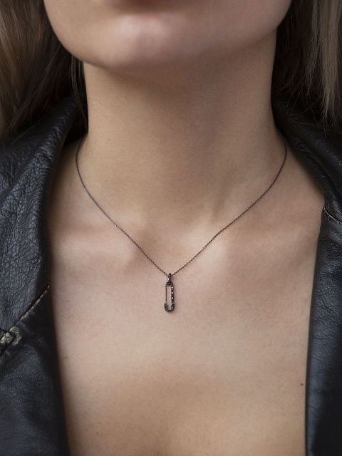 Black Gold & Diamonds Pin Pendant, 3