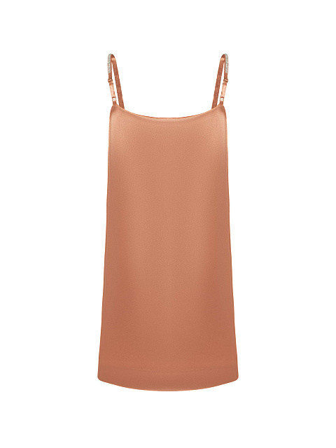 Peach satin mini dress, 2