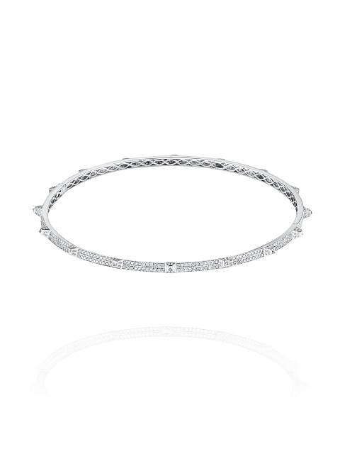 White gold choker necklace with princess-cut diamonds, 1