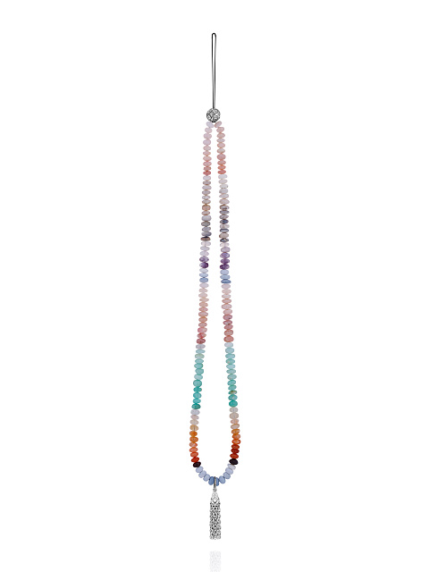 Opal & Silver Tassel Phone Strap, 1