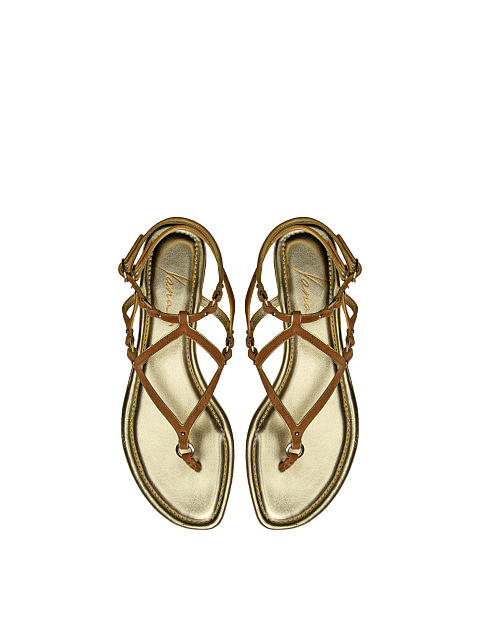 Brown & Gold Suede Sandals, 4