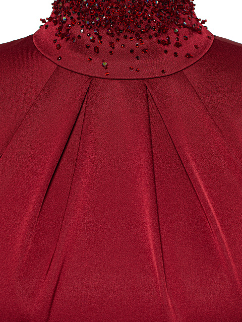 Red Lace & Rhinestones Maxi Dress, 4