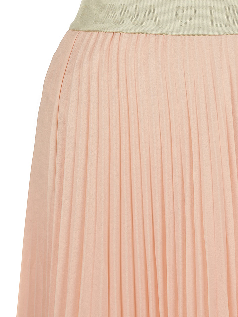 Light Pink Pleated Asymmetric Midi Skirt, 3
