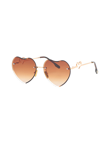 Brown Gradient Heart-Shaped Sunglasses, 1