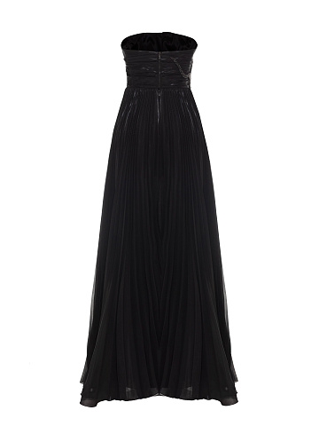 Black chiffon maxi dress with crystal embroidery, 2