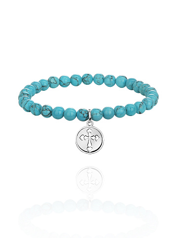 Silver & Turquoise Beaded Bracelet, 1