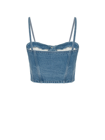 Blue Washed Denim Top, 2
