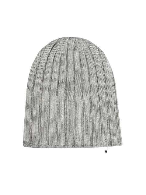Grey Cashmere Safety Pin Beanie, 1