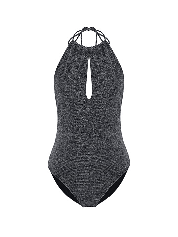 Grey Lurex Jersey Bodysuit, 1