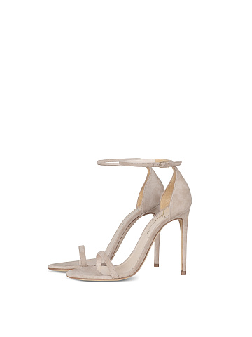 Powder Suede Heeled Sandals, 1