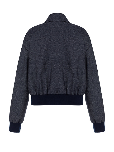 Grey-blue bomber jacket made of suiting fabric, 2 Grey-blue bomber jacket made of suiting fabric, 2