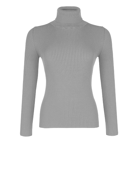 Grey Rib Knit Jersey Turtleneck, 1 Grey Rib Knit Jersey Turtleneck, 1