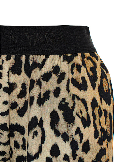 Beige Leopard Shirt & Pants Pajama Set, 5