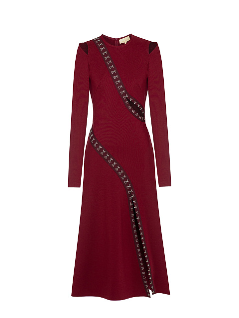 Bordeaux Cut Out Jersey Midi Dress, 1