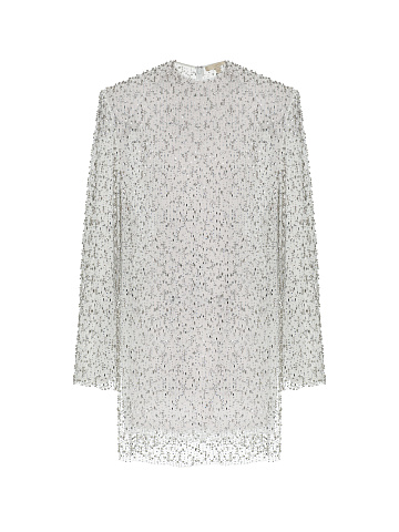 White mini dress with crystals, 1