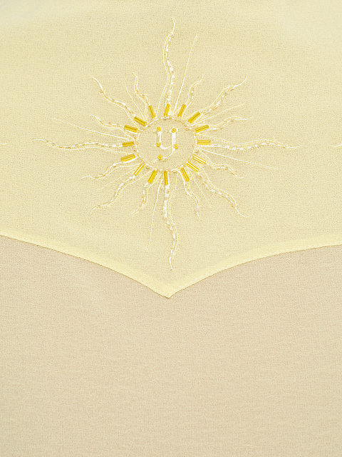Yellow Embroidered Chiffon Blouse, 4