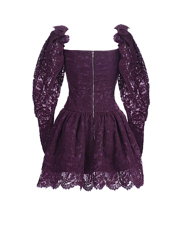 Purple Corded Lace Mini Dress, 2