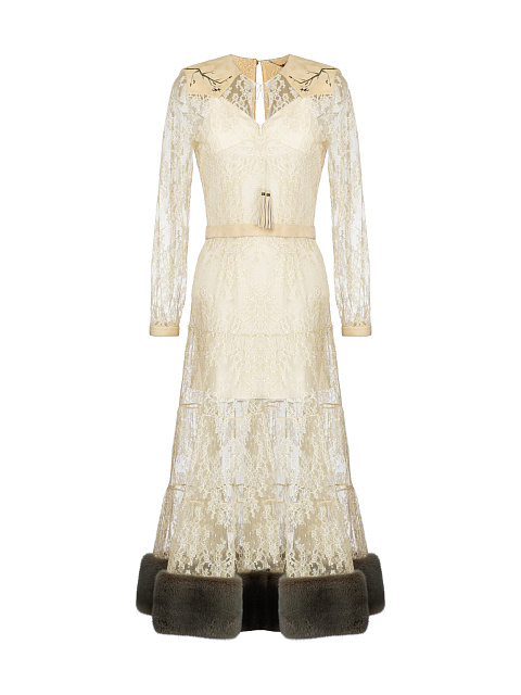 Ivory Lace Midi Dress, 1