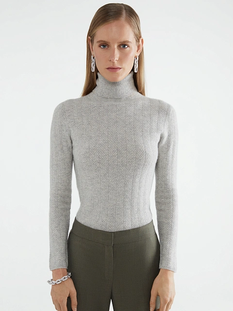 Grey Cashmere Turtleneck, 3 Grey Cashmere Turtleneck, 3