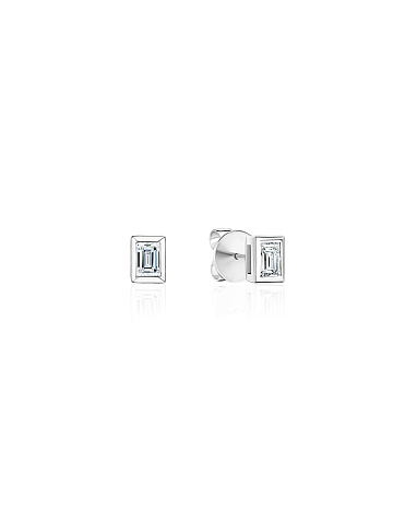 Stud earrings with baguette-cut diamonds, 1