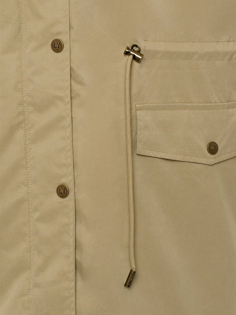 Beige parka made of raincoat fabric with faux fur, 8 Beige parka made of raincoat fabric with faux fur, 8