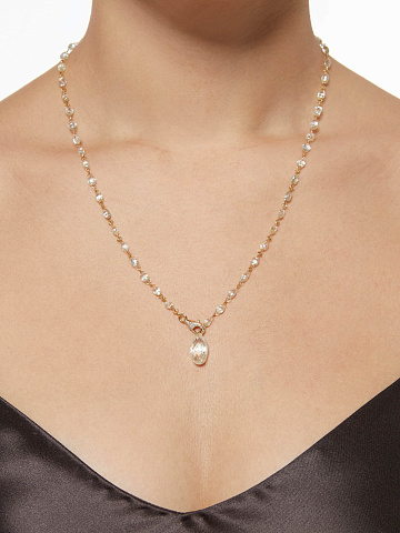 Briolette, Round Diamond & Gold Necklace, 2