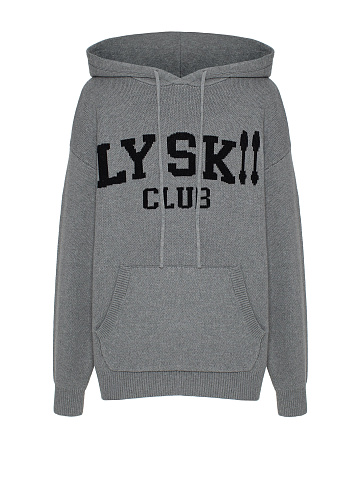 Grey Hoodie With Black Print, 1