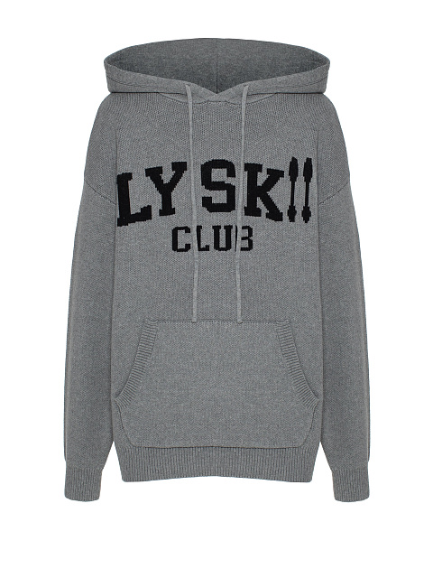 Grey Hoodie With Black Print, 1