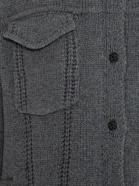 Gray Knitted Wool Jacket, 3