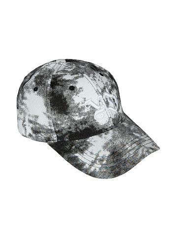 Black & White Tie-dye Cap With White Embroidery, 1