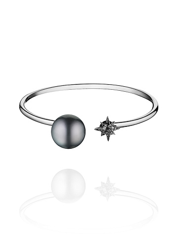 Black Gold Pearl & Diamond Bracelet, 1