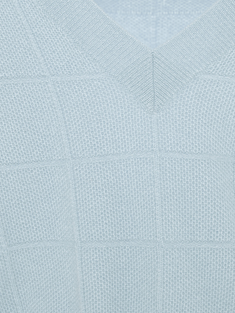 Light Blue Cashmere V-neck Sweater, 3
