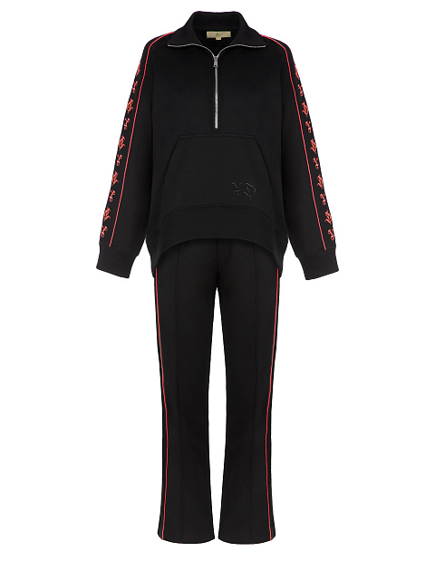 Black Embroidered Jersey Suit, 1