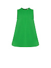 Платье детское мини трапеция из плотной зеленой джинсы 