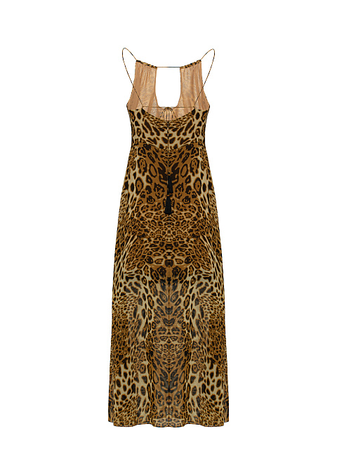 Leopard Printed Chiffon Midi Dress, 2