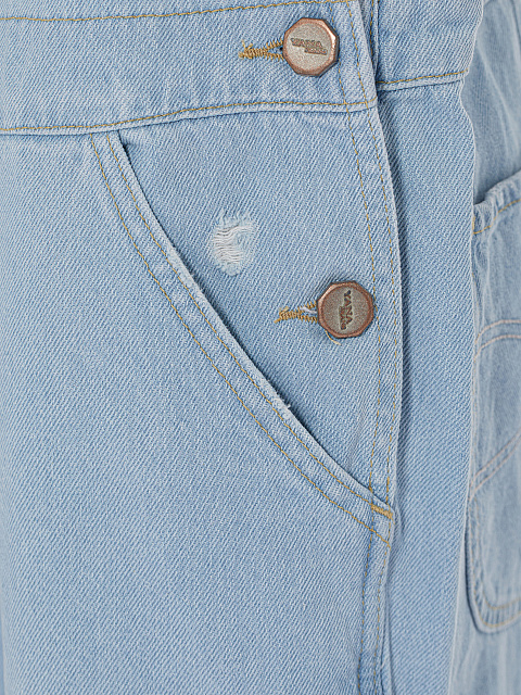 Light Blue Distressed Denim Jumpsuit, 4 Light Blue Distressed Denim Jumpsuit, 4