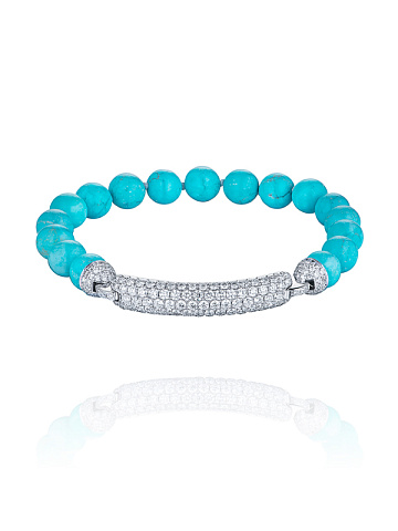 White Gold, Turquoise & Diamonds Bracelet, 1